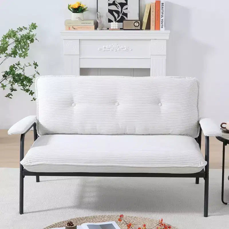 MAYEERTY 53 Inch Beige Sofa Easily Handing Various Scenarios for Small Apartment Living Room Bedroom