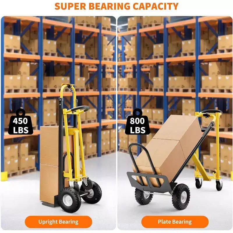 Carrello con ruote, capacità 360 kg, carrello pieghevole per impieghi gravosi, carrello multiuso rotante per il trasporto e lo spostamento in casa, magazzino, supermercato