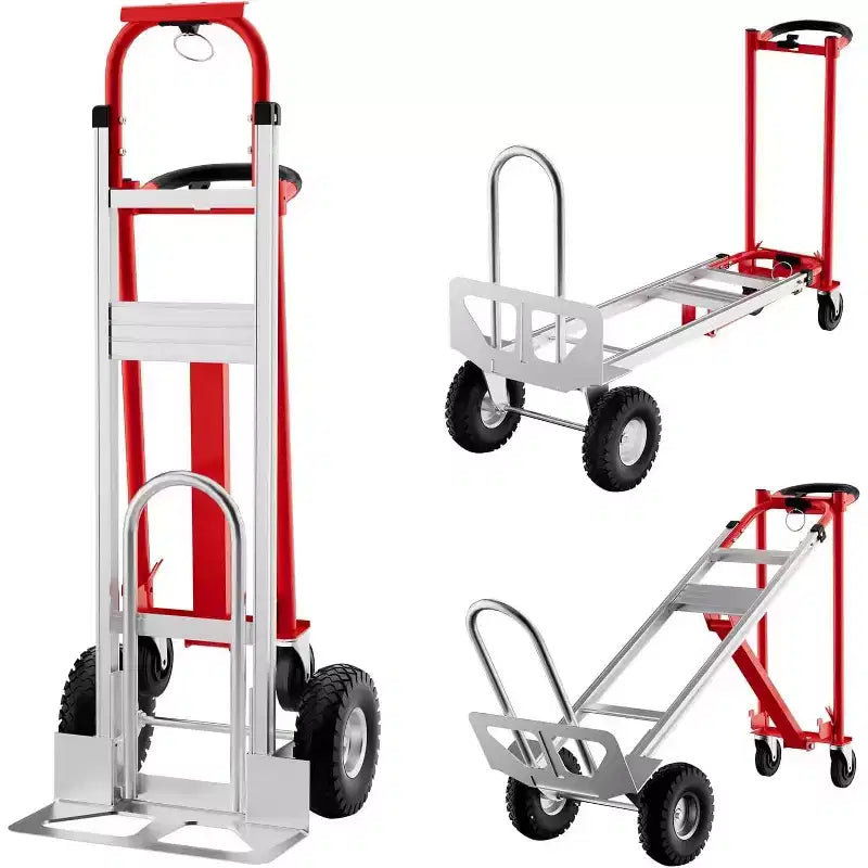 Carrello con ruote, capacità 360 kg, carrello pieghevole per impieghi gravosi, carrello multiuso rotante per il trasporto e lo spostamento in casa, magazzino, supermercato