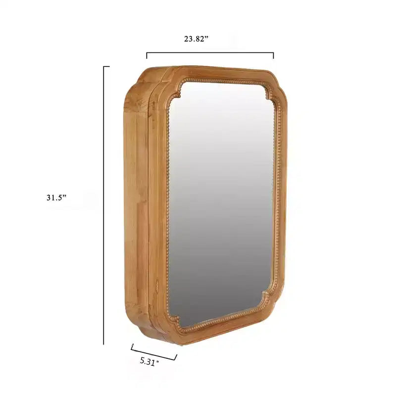 GDFStudio Pensile da Bagno Farmhouse Collins con Specchio ad Angoli Arrotondati e Ripiani Contenitori