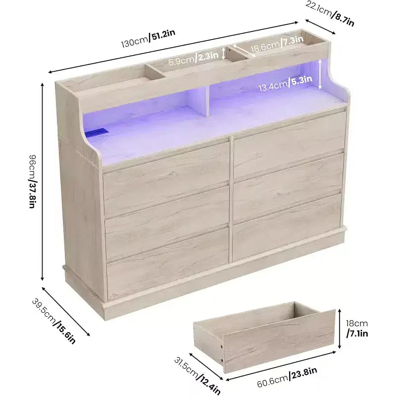 Cassettiera a 6 cassetti, organizer per cassetti di armadi moderni, mobile contenitore in legno per camera da letto, soggiorno, ingresso