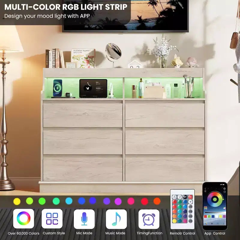 Cassettiera a 6 cassetti, organizer per cassetti di armadi moderni, mobile contenitore in legno per camera da letto, soggiorno, ingresso
