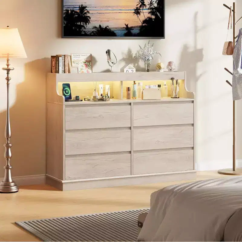 Cassettiera a 6 cassetti, organizer per cassetti di armadi moderni, mobile contenitore in legno per camera da letto, soggiorno, ingresso