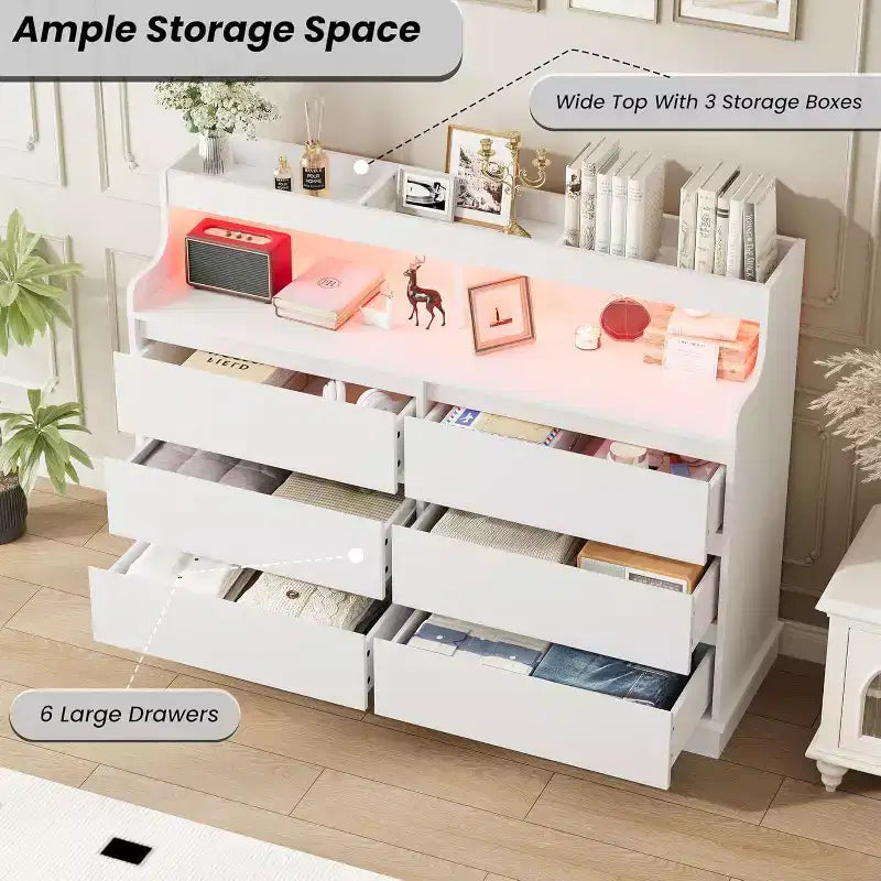 Cassettiera a 6 cassetti, organizer per cassetti di armadi moderni, mobile contenitore in legno per camera da letto, soggiorno, ingresso