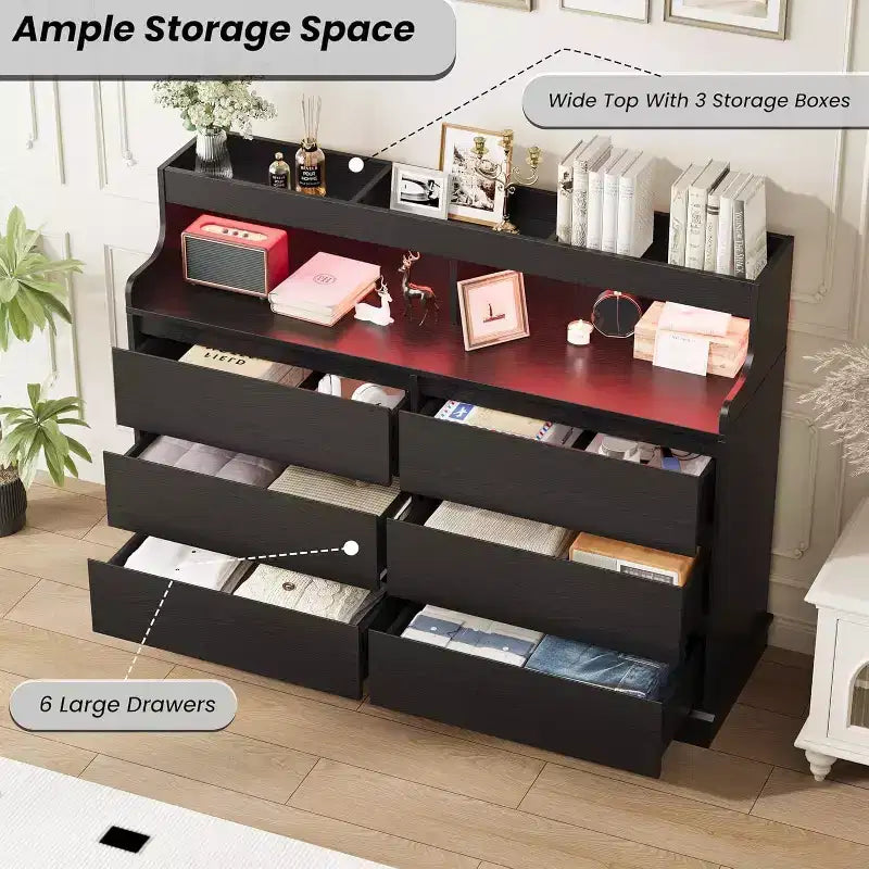 Cassettiera a 6 cassetti, organizer per cassetti di armadi moderni, mobile contenitore in legno per camera da letto, soggiorno, ingresso
