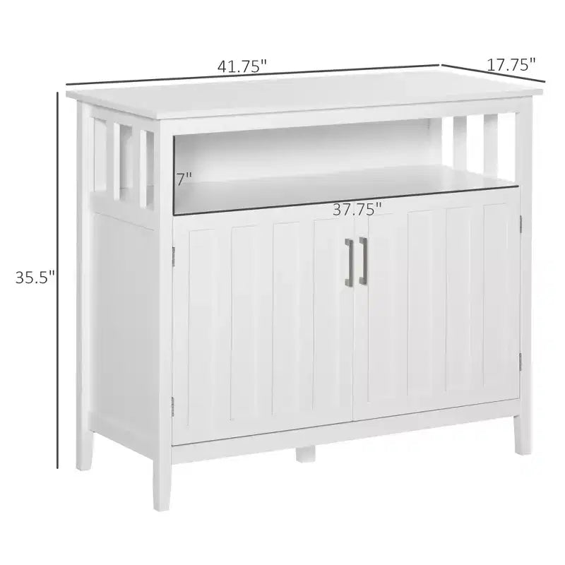 Credenza Buffet Mobile Bar con 2 Ante e Ripiani Regolabili, Tavolo Consolle per Cucina Ingresso Soggiorno