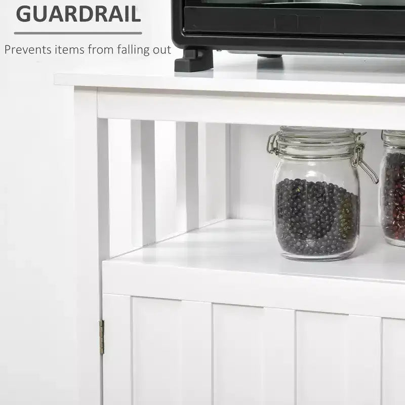 Credenza Buffet Mobile Bar con 2 Ante e Ripiani Regolabili, Tavolo Consolle per Cucina Ingresso Soggiorno