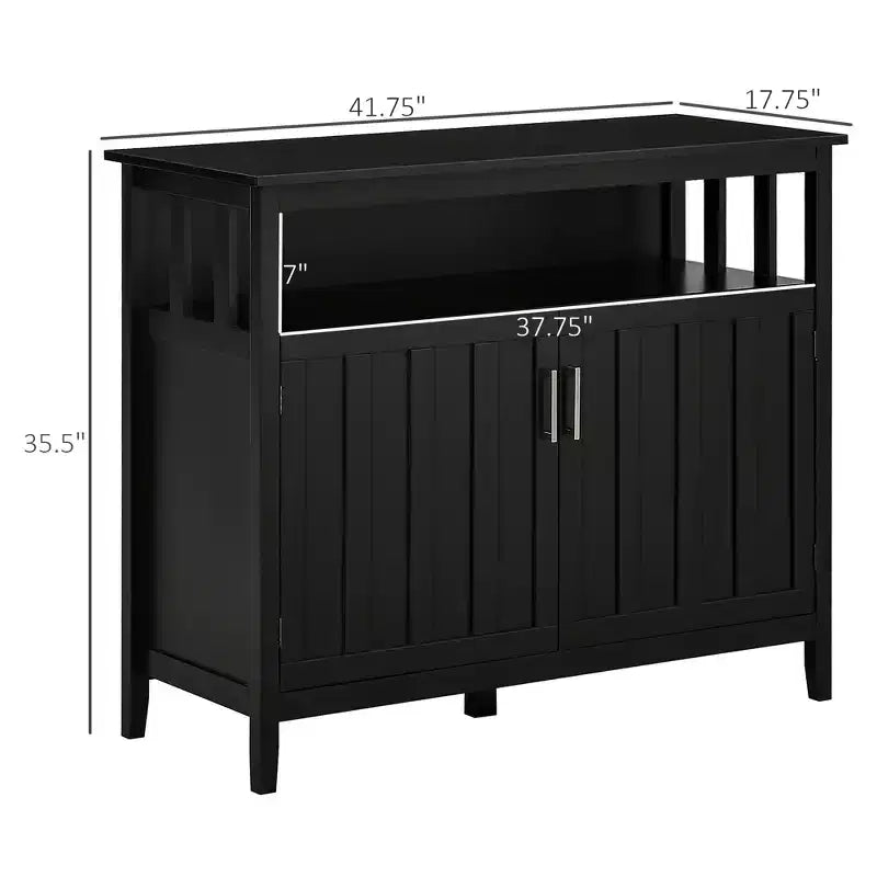 Credenza Buffet Mobile Bar con 2 Ante e Ripiani Regolabili, Tavolo Consolle per Cucina Ingresso Soggiorno