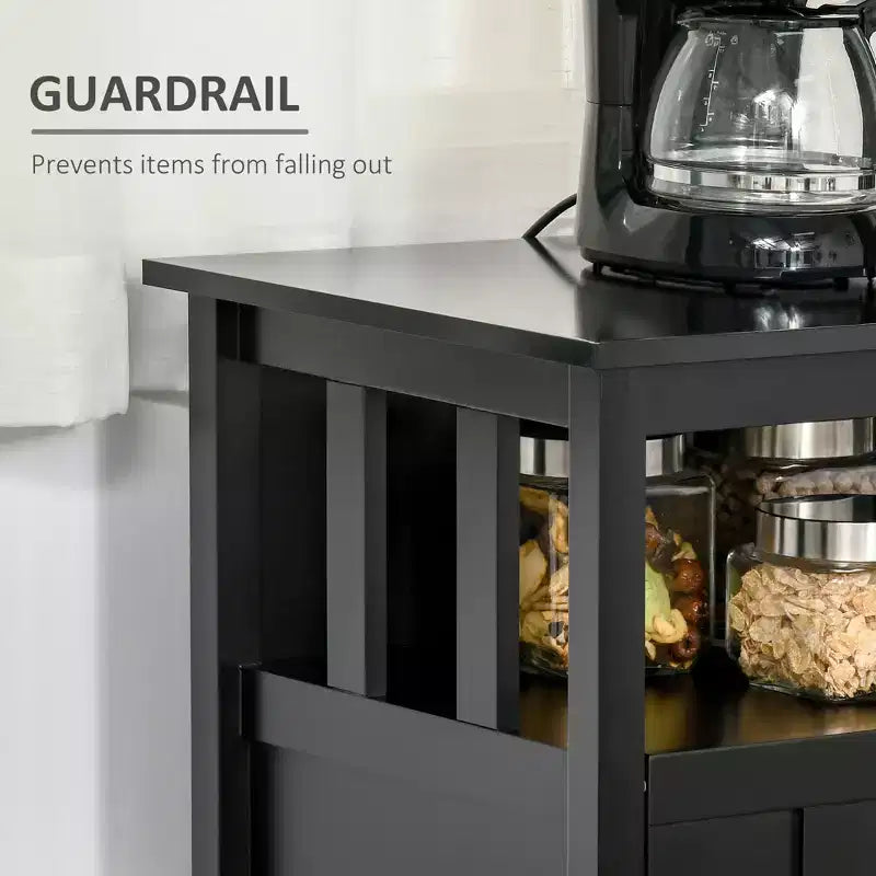 Credenza Buffet Mobile Bar con 2 Ante e Ripiani Regolabili, Tavolo Consolle per Cucina Ingresso Soggiorno