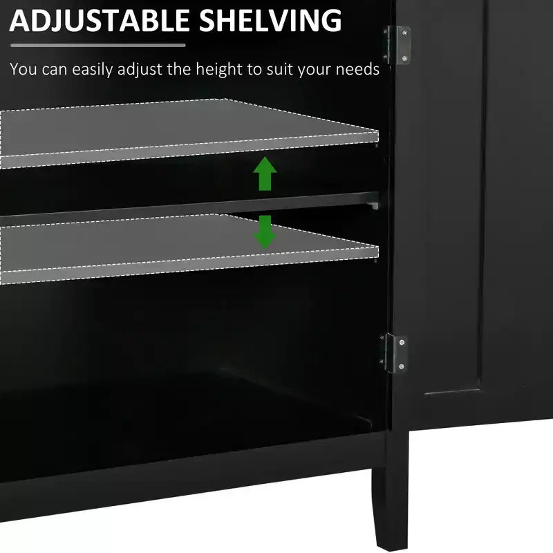 Credenza Buffet Mobile Bar con 2 Ante e Ripiani Regolabili, Tavolo Consolle per Cucina Ingresso Soggiorno