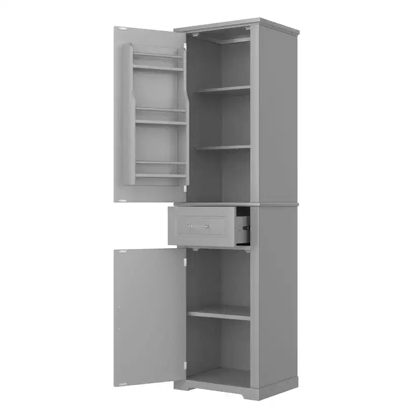 Mobiletto bagno a colonna alto con ante di due dimensioni e ripiano regolabile