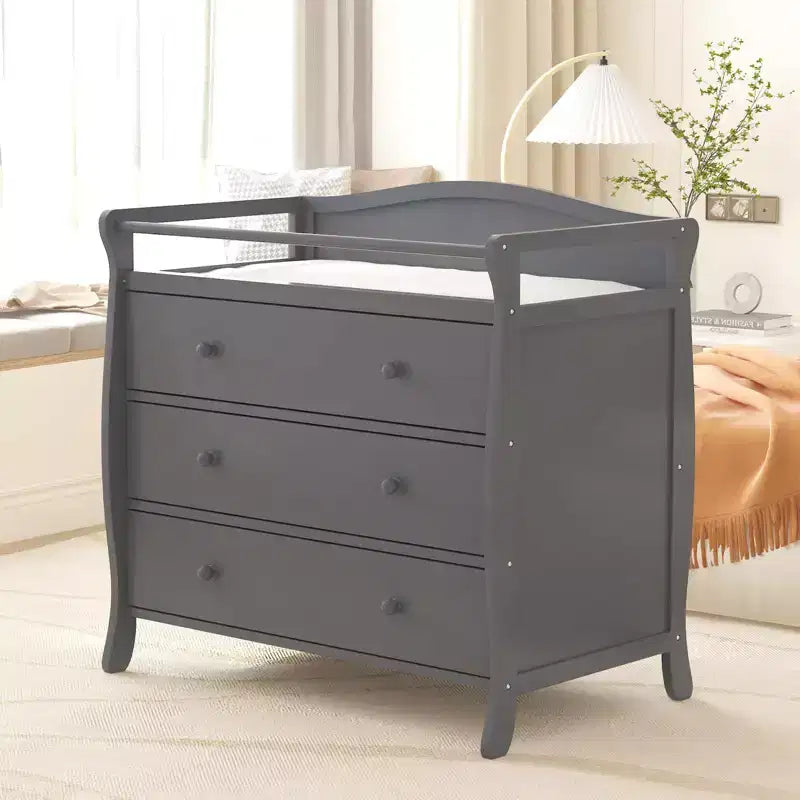 Baby Changing Table Dresser for Infants, 3-Drawer Changer Dresser with Removable Changing pad, Dresser with Changing Table Top, Dresser for Nursery
