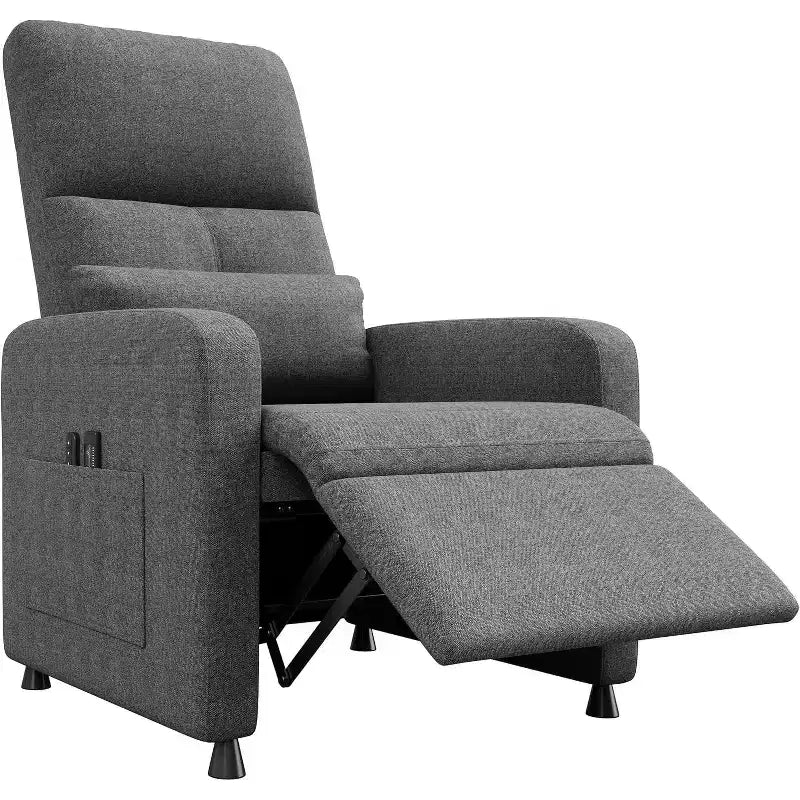 Poltrona Reclinabile Ergonomica Imbottita con Schienale Alto, Tasche Laterali e Sedile Imbottito - Soggiorno