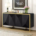 Clihome Mahogany Veneer Modern Sideboard with Unique Metal Legs,Versatile Storage Cabinets