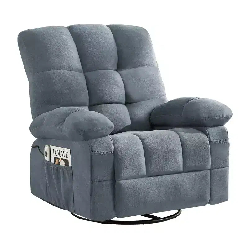 Poltrona Reclinabile Rocker Oversize con Massaggio Vibrante e Calore Lombare - Capacità 158 kg