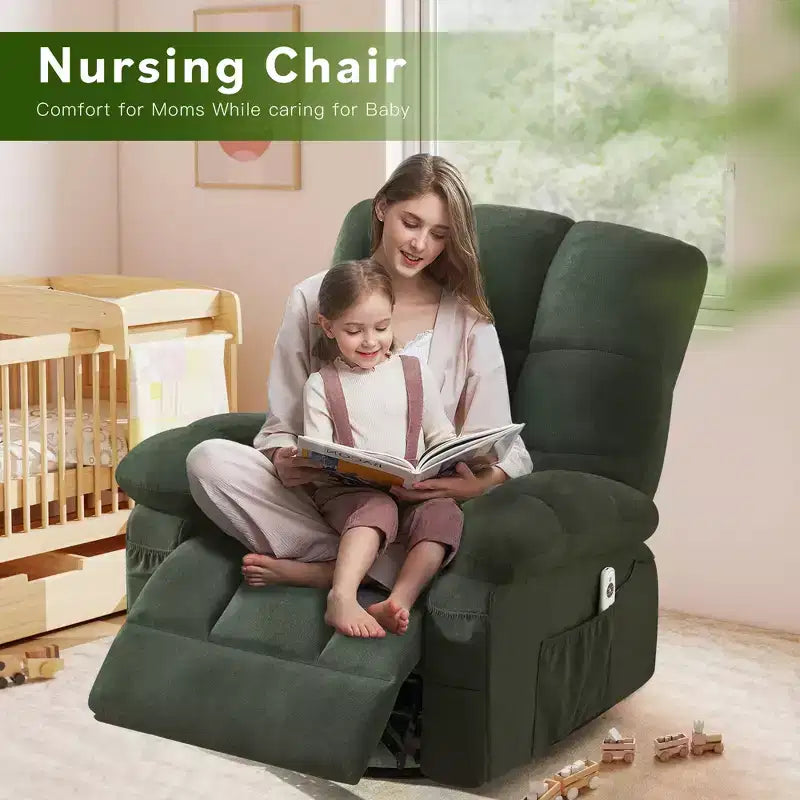 Poltrona Reclinabile Rocker Oversize con Massaggio Vibrante e Calore Lombare - Capacità 158 kg
