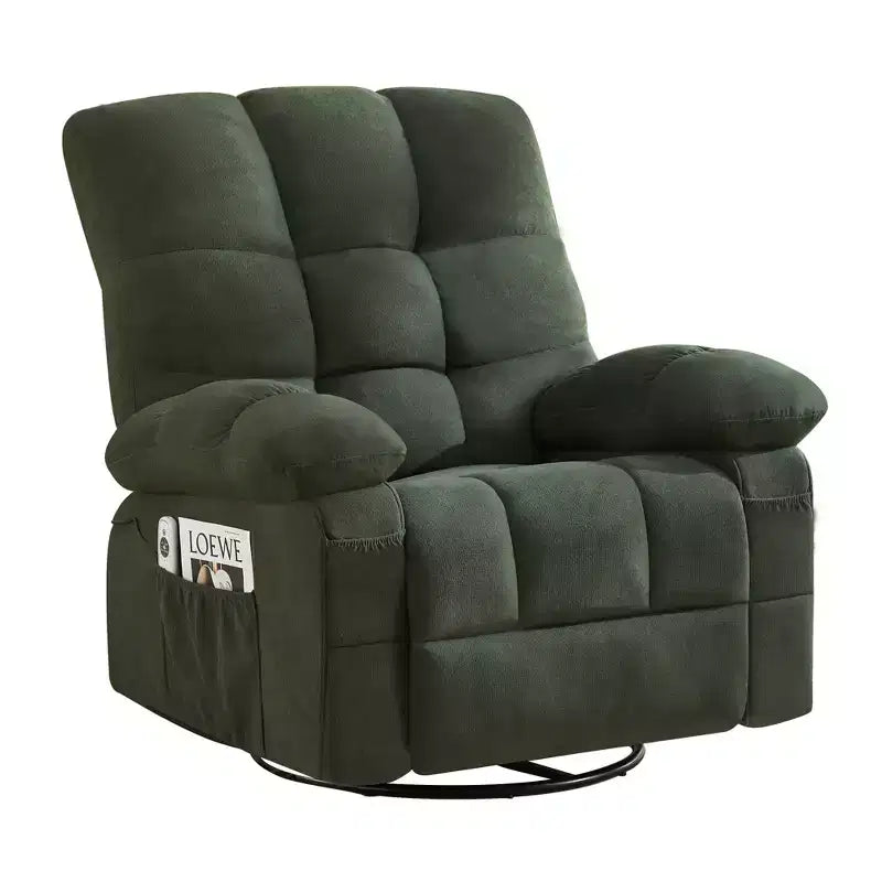 Poltrona Reclinabile Rocker Oversize con Massaggio Vibrante e Calore Lombare - Capacità 158 kg