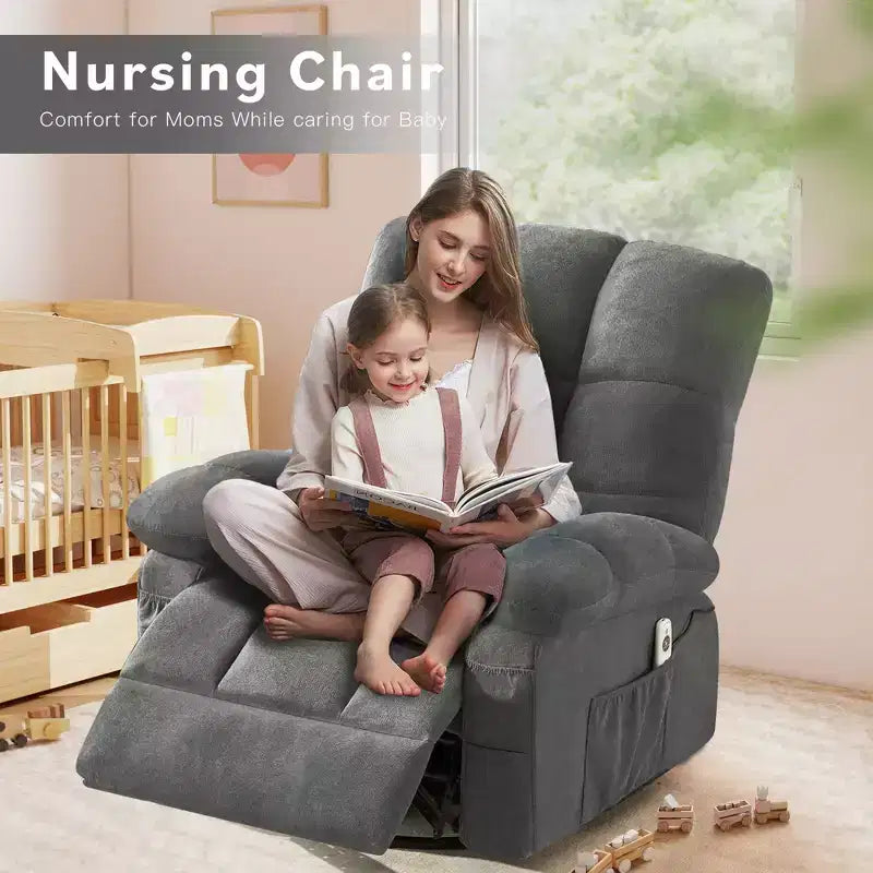 Poltrona Reclinabile Rocker Oversize con Massaggio Vibrante e Calore Lombare - Capacità 158 kg