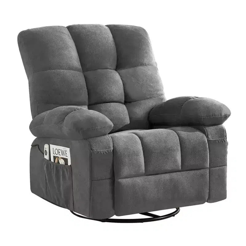 Poltrona Reclinabile Rocker Oversize con Massaggio Vibrante e Calore Lombare - Capacità 158 kg