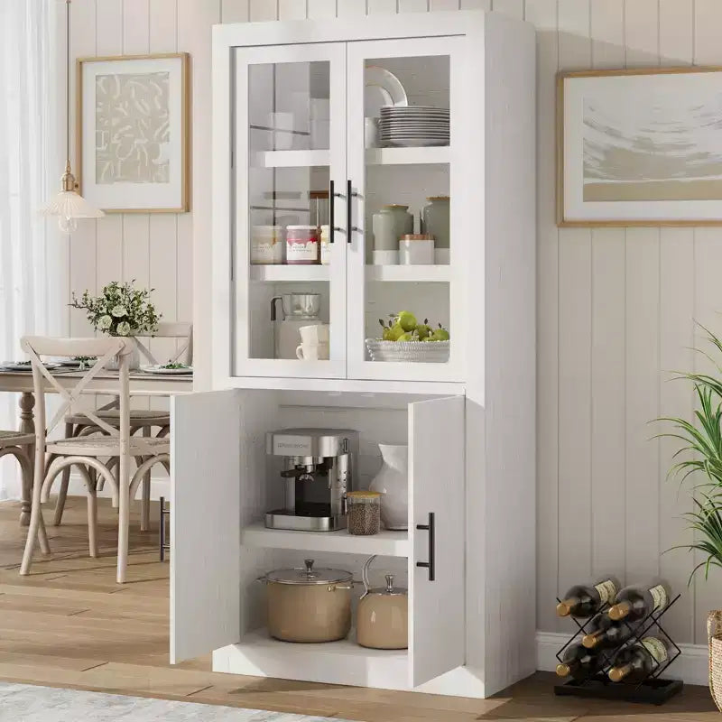 Dispensa da cucina a colonna alta 180 cm con 4 ante e ripiani regolabili