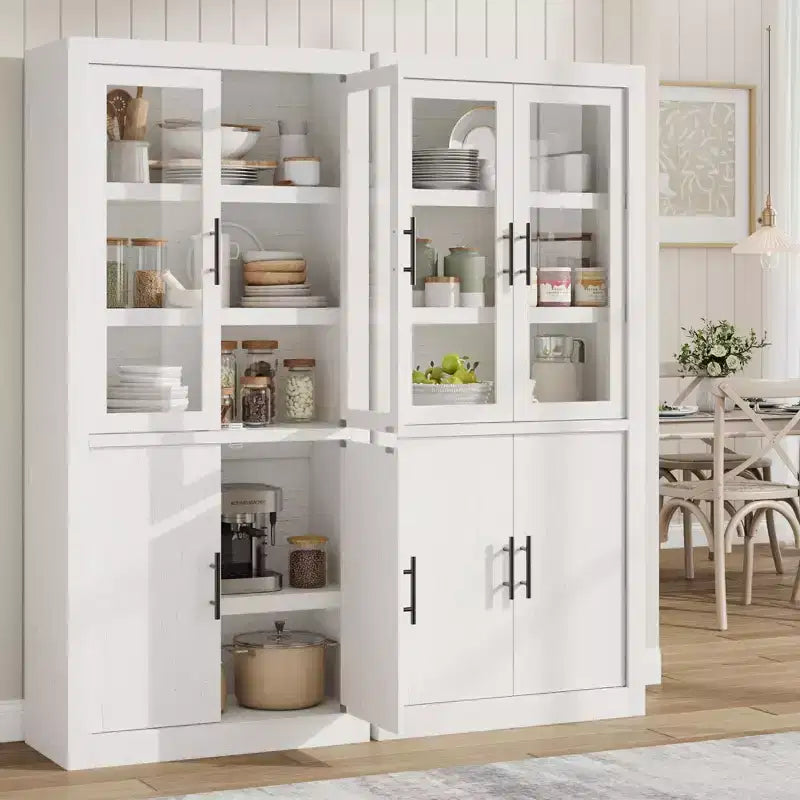 Dispensa da cucina a colonna alta 180 cm con 4 ante e ripiani regolabili