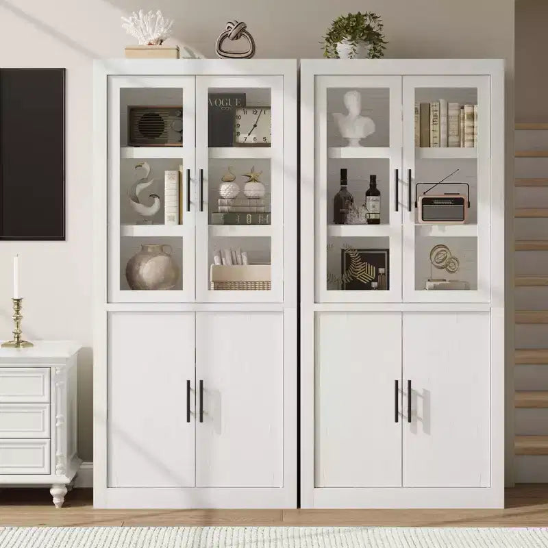 Dispensa da cucina a colonna alta 180 cm con 4 ante e ripiani regolabili