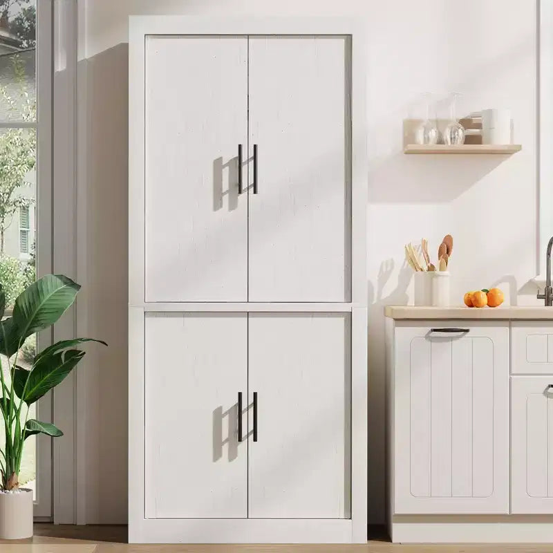 Dispensa da cucina a colonna alta 180 cm con 4 ante e ripiani regolabili