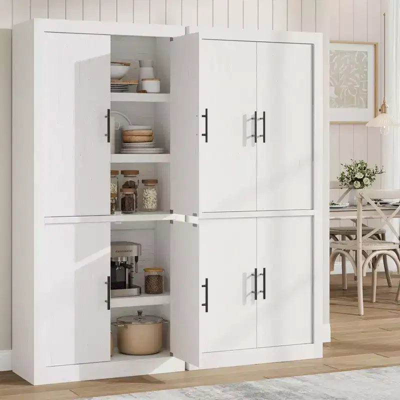 Dispensa da cucina a colonna alta 180 cm con 4 ante e ripiani regolabili