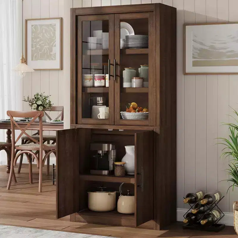 Dispensa da cucina a colonna alta 180 cm con 4 ante e ripiani regolabili