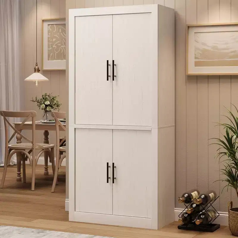 Dispensa da cucina a colonna alta 180 cm con 4 ante e ripiani regolabili