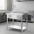 Karl Home 36 x 24 in. Stainless Steel Work Table with 2 Drawers