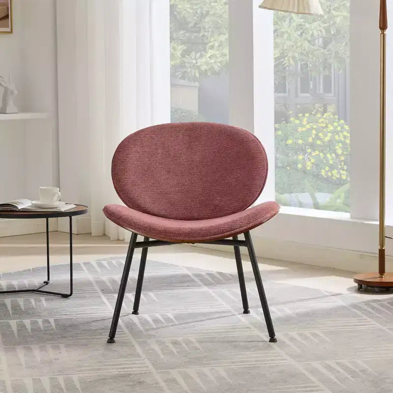 Sedia a conchiglia Mid-Century Modern con base a treppiede - Pelle nera e finitura noce
