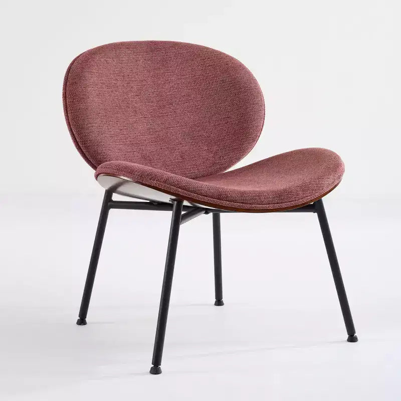 Sedia a conchiglia Mid-Century Modern con base a treppiede - Pelle nera e finitura noce