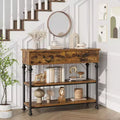 43 L Console Table, Narrow Console Table with Storage, 2 Drawers and 3 Tier Shelves, for Living Room, Hallway Table, Sofa Table