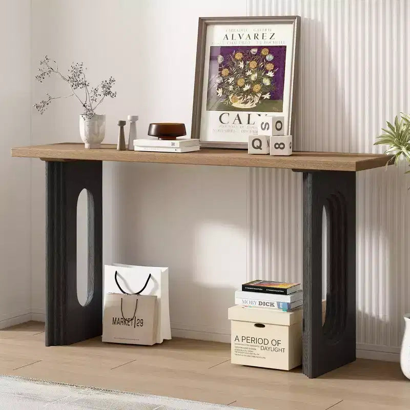 Clihome Modern Spacious Round Side Table with Hollow Legs, Versatile Accent Table for Entryway and Living Room Decor