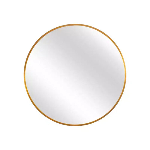 HomeRoots 31 Gold Metal Round Framed Accent Mirror