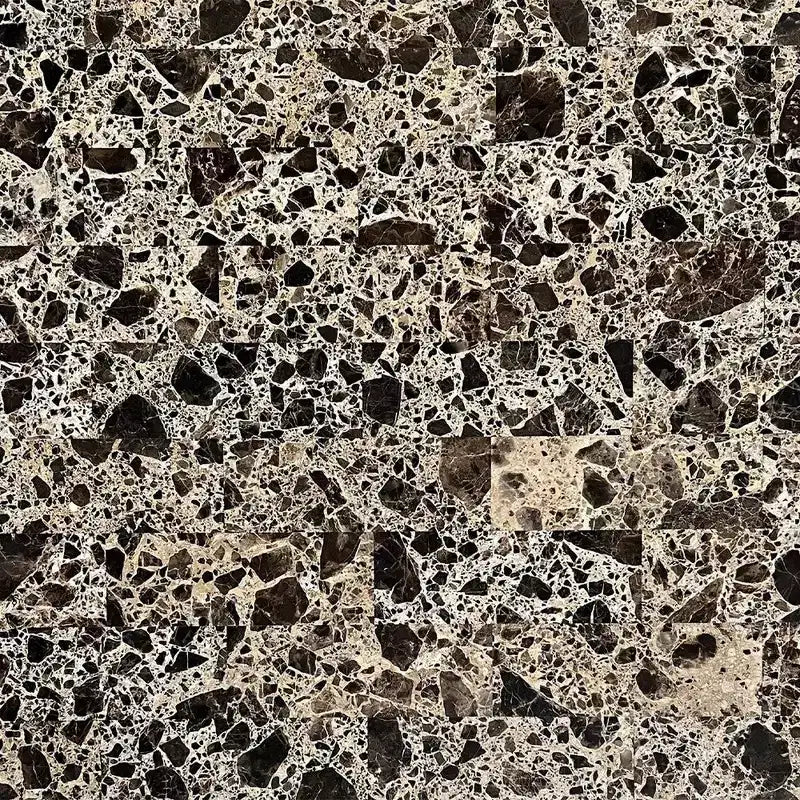 Tavolino rettangolare da 28 pollici con piano in marmo - Base in legno color ciliegio scuro