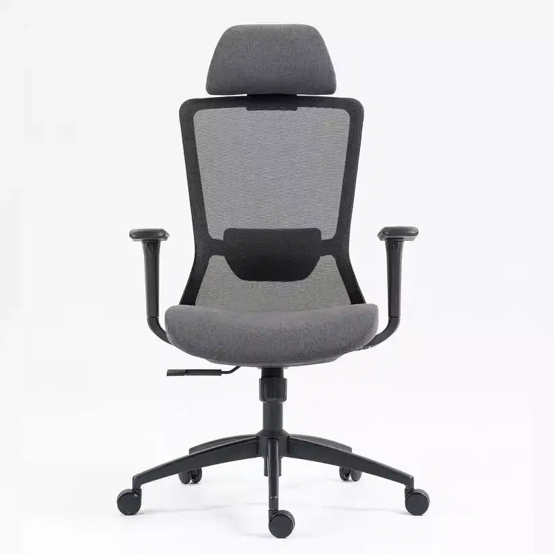 Sedia da ufficio ergonomica direzionale in rete con poggiatesta regolabile - Nera