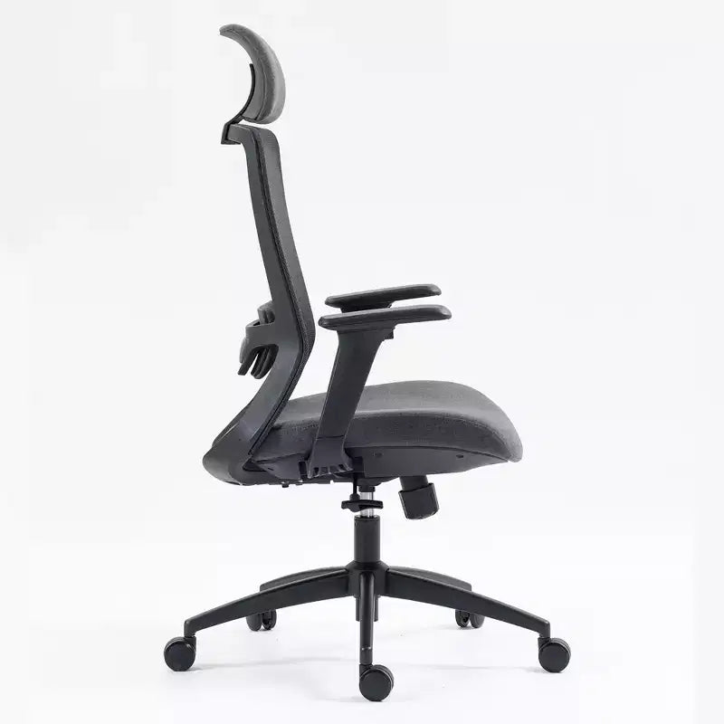 Sedia da ufficio ergonomica direzionale in rete con poggiatesta regolabile - Nera