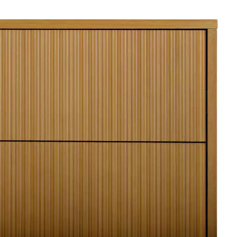 Cassettiera Moderna Bohemien a 4 Cassetti con Legno Massello e Frontali Scanalati