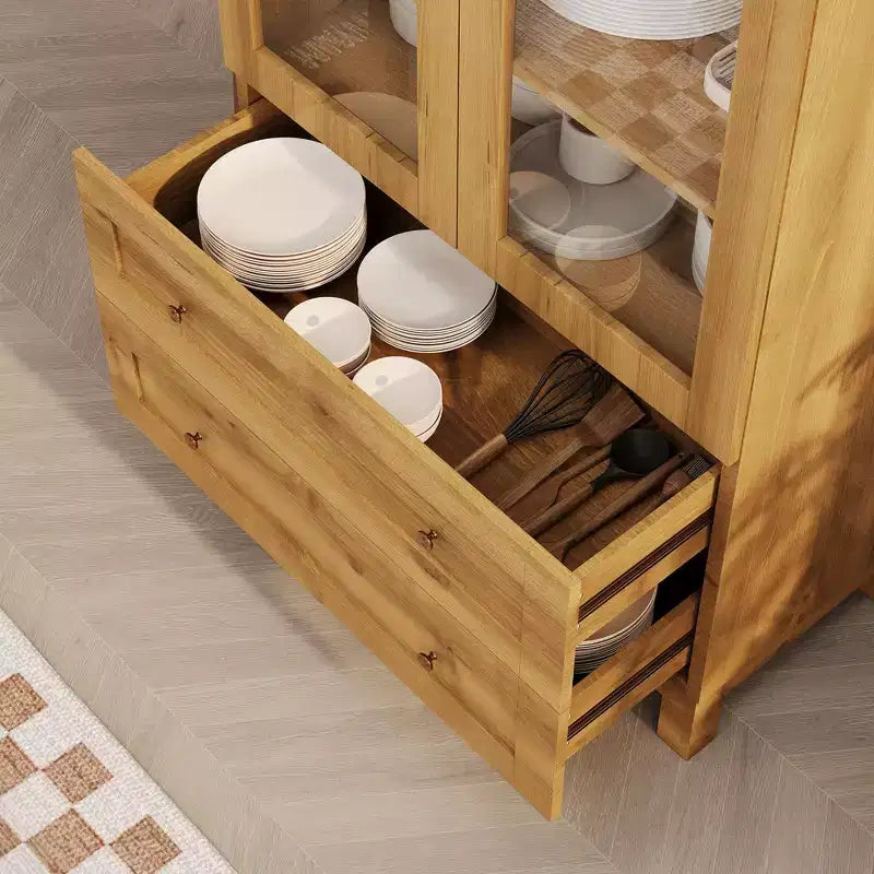 Mobile dispensa ad arco con 2 cassetti e ante in acrilico - Contenitore da cucina