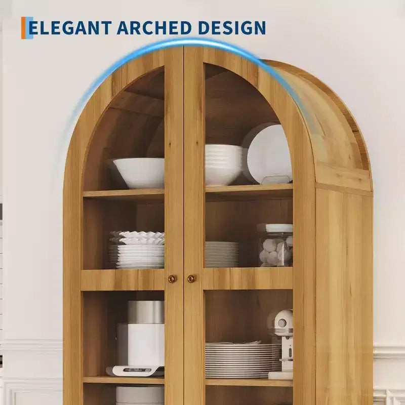 Mobile dispensa ad arco con 2 cassetti e ante in acrilico - Contenitore da cucina