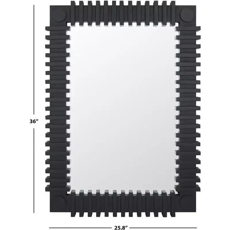 Specchio da parete rettangolare nero 25,8 x 36 pollici
