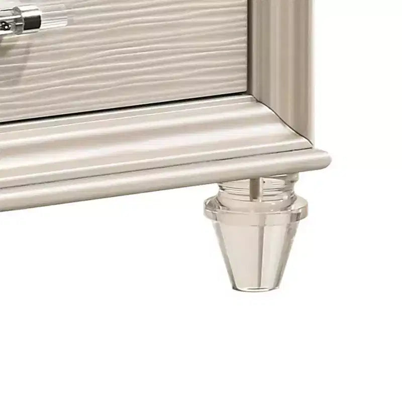 Fosset Comodino 2 Cassetti con Gambe in Acrilico Bianco Perla - HOMES: Inside + Out