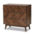 Hartman Wood 3 Drawer Storage Chest Walnut Brown - Baxton Studio: Sleek Bedroom Organizer