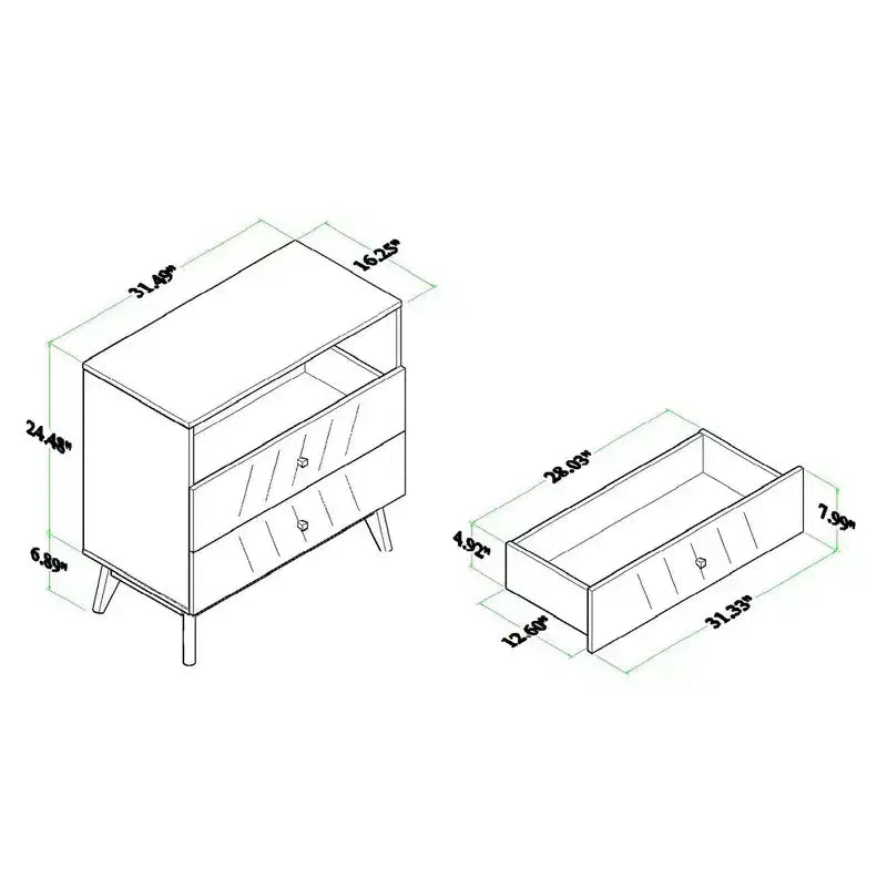 Cassettiera Hartman a 3 cassetti in legno – Organizer da camera color noce