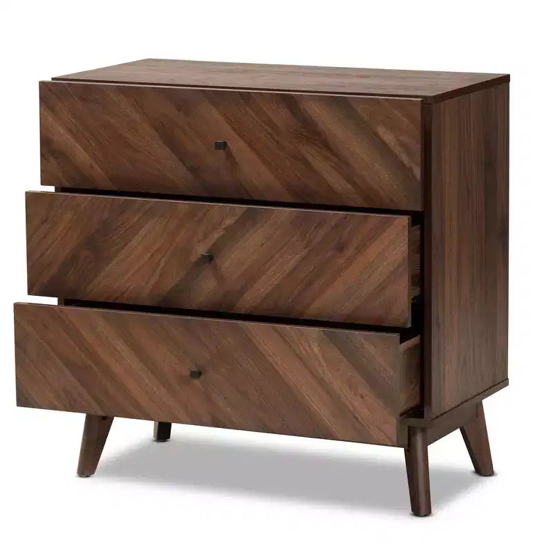 Cassettiera Hartman a 3 cassetti in legno – Organizer da camera color noce