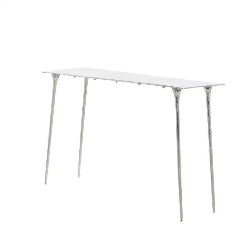 Glam Aluminum Console Table Silver - Olivia & May: Sturdy, No Assembly, Indoor Use