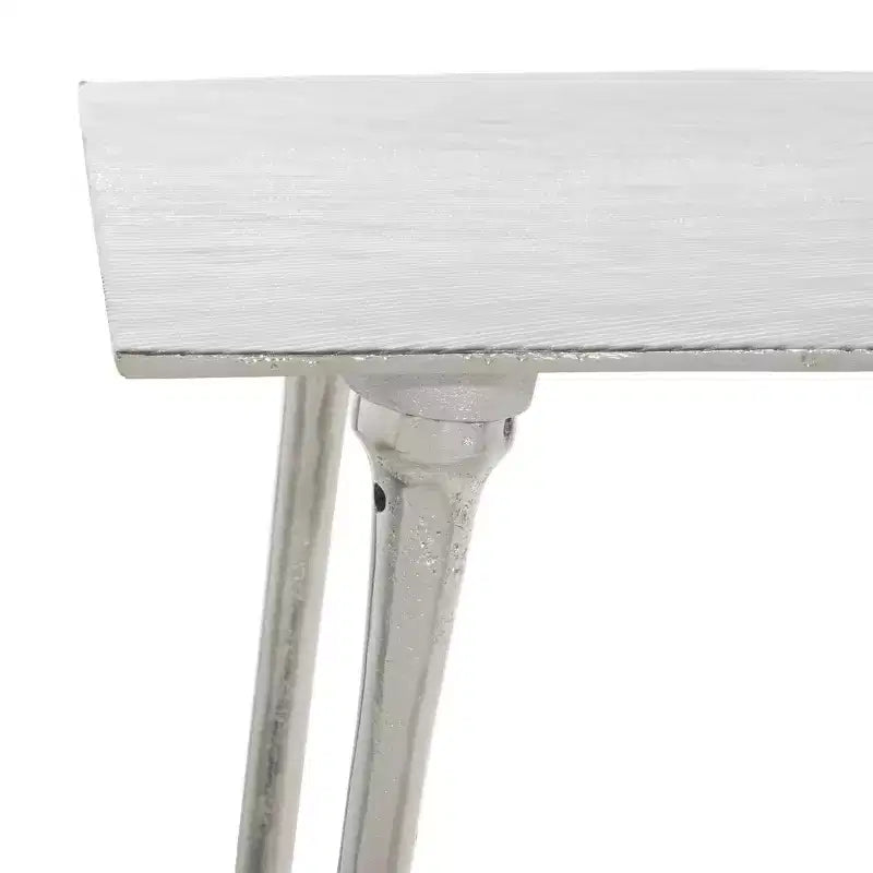 Consolle Glam in alluminio - Argento, nessun assemblaggio richiesto