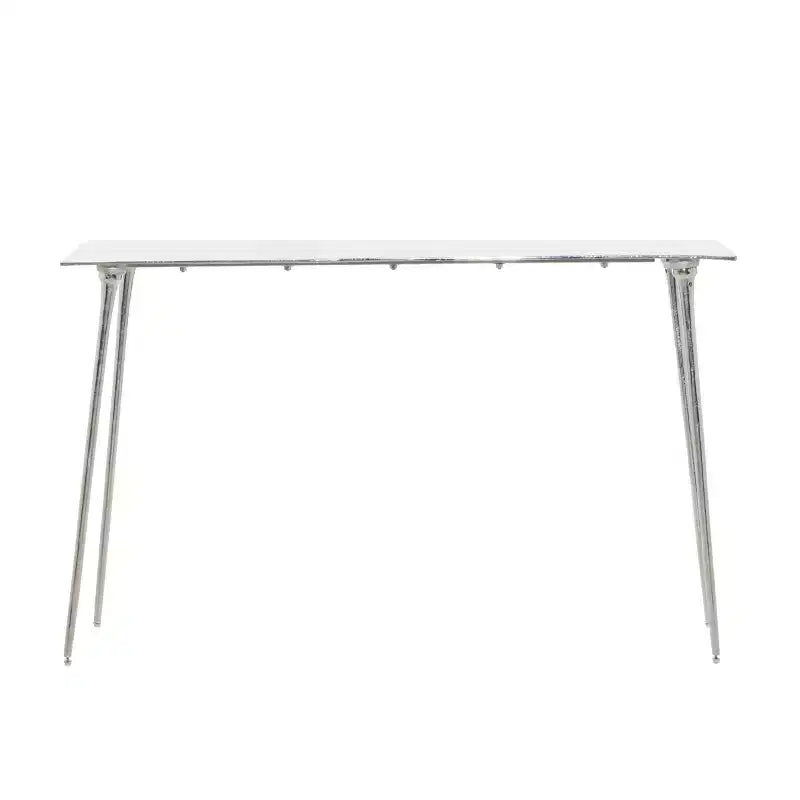 Consolle Glam in alluminio - Argento, nessun assemblaggio richiesto